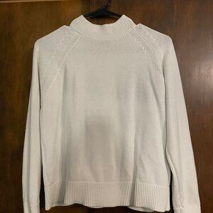 Quince Ivory 100% Organic Cotton Mock Neck Sweater